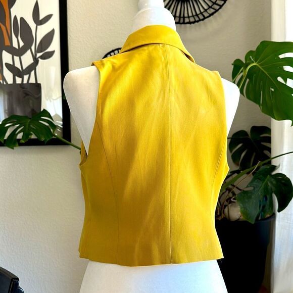 NWT Free People Gabbie Vest Suit Tuxedo Cropped Tailored Slim Collared Mustard - Picture 15 of 16